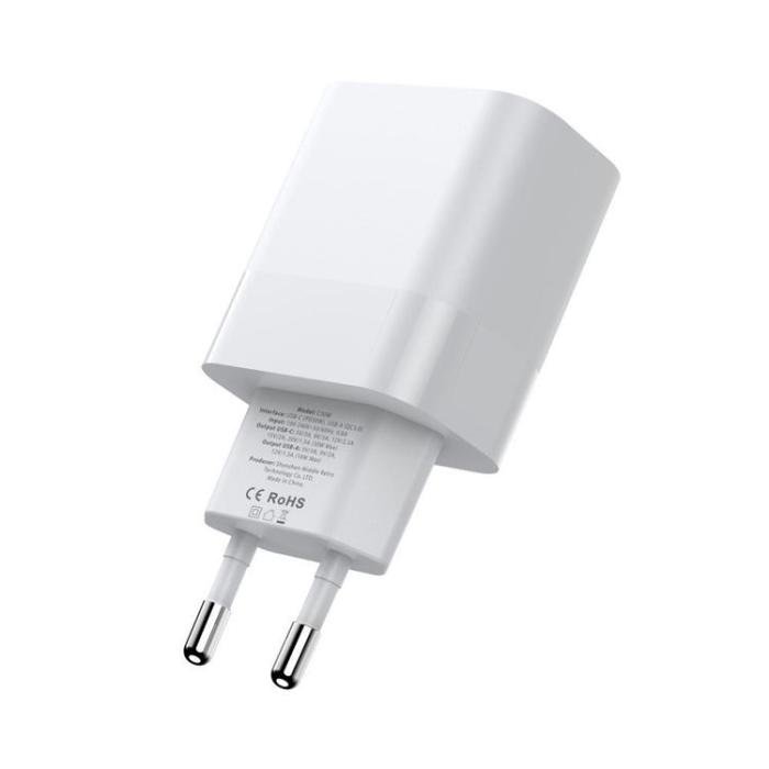 Tech-Protect - Tech-Protect Väggladdare 2-Port Type-C - Vit