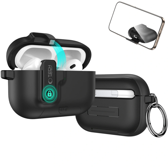 Tech-Protect - Tech-Protect Apple Airpods Pro 3 Skal Slim Hook - Svart