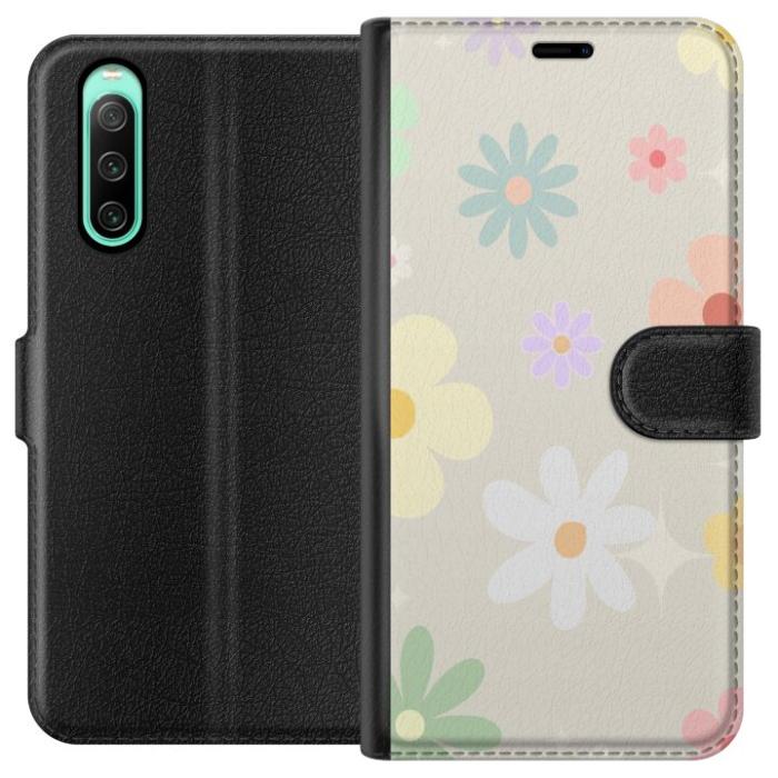 iSecrets - Plånboksfodral till Sony Xperia 10 IV med fejdande blommor
