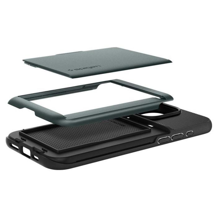 Spigen - Spigen iPhone 15 Pro Max Mobilskal Slim Armor CS - Grön