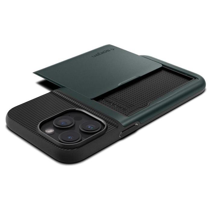 Spigen - Spigen iPhone 15 Pro Max Mobilskal Slim Armor CS - Grön