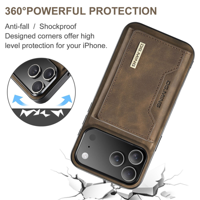 DG.MING - DG.MING iPhone 17 Pro Mobilskal Korthållare Detachable - Kaffe