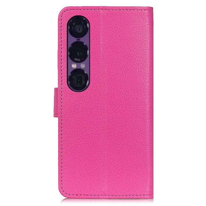 A-One Brand - Sony Xperia 1 VII Plånboksfodral Litchi Texture - Rosa
