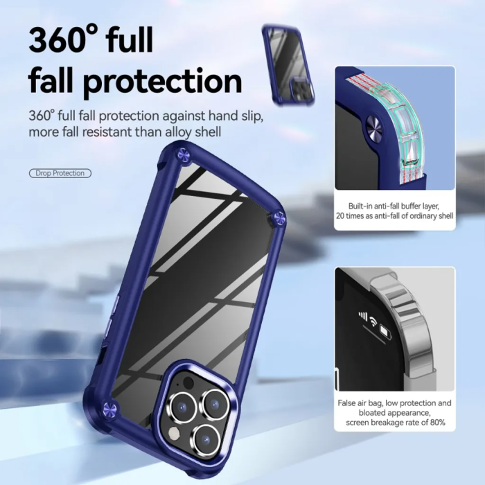 Taltech - iPhone 15 Pro Max Mobilskal Elektropläterat - Blå