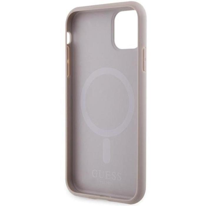 Guess - Guess iPhone 11/XR Mobilskal Magsafe Saffiano - Rosa