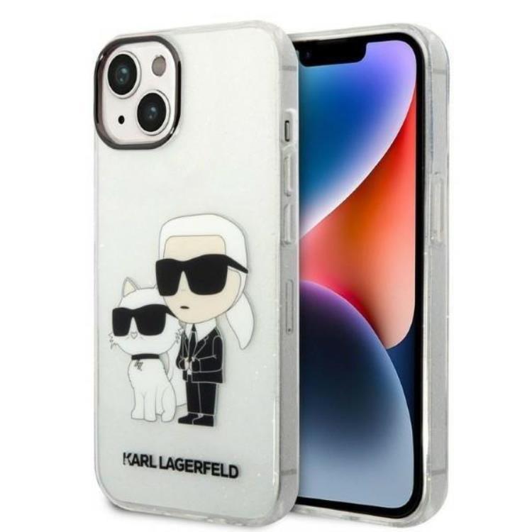 Karl Lagerfeld iPhone 14 Plus Skal IML GLIT NFT Karl & Choupette - Clear | 2353 | AlltMobil