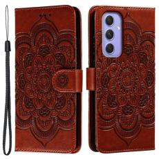 OEM - Samsung Galaxy S26 Plus Fodral PU L&auml;der Mandala Tryck - Brun