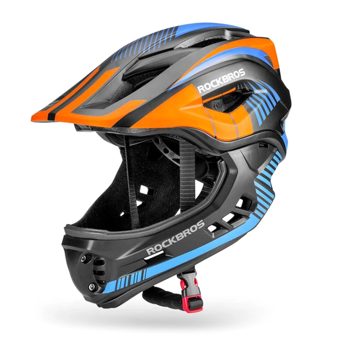 Rockbros - Rockbros Cykelhjälm Med Detachable Visor S - Svart/Orange