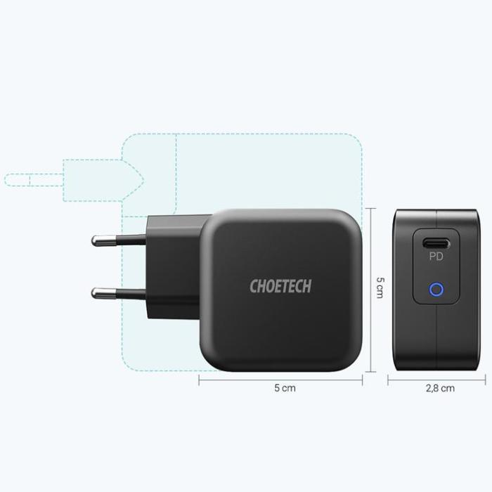 Choetech - Choetech Väggladdare 61W GaN USB-C - Svart