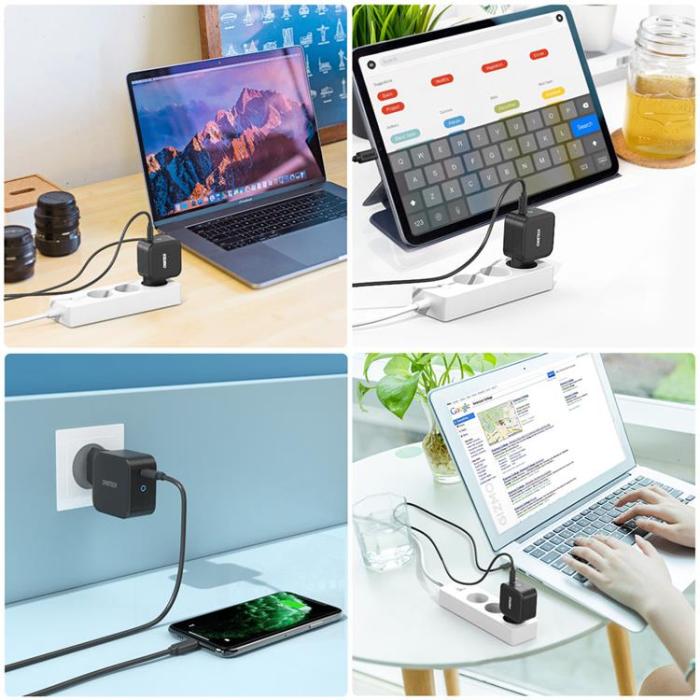 Choetech - Choetech Väggladdare 61W GaN USB-C - Svart