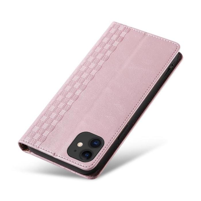 UTGATT - iPhone 12 Plånboksfodral Magnet Strap - Rosa