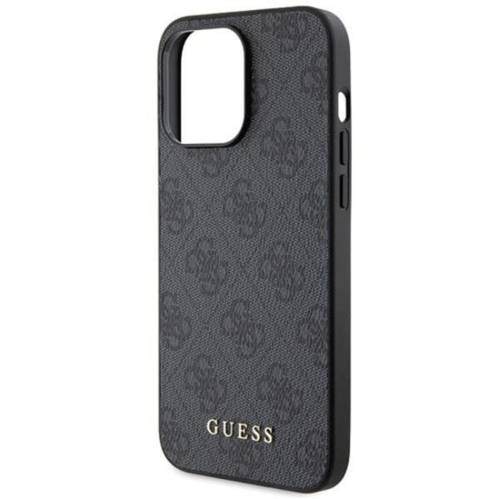 Guess - Guess iPhone 15 Pro Max Mobilskal Metall Gold Logo - Grå