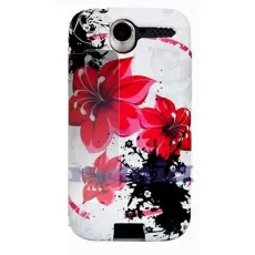 OEM - FlexiCase Skal till Apple iPhone 4 (RedScarlet Flower)