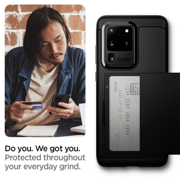 UTGATT5 - SPIGEN Slim Armor CS Skal till Samsung Galaxy S20 Ultra - Svart