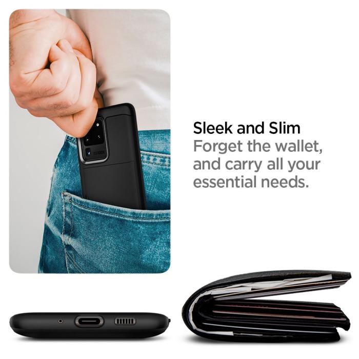 UTGATT5 - SPIGEN Slim Armor CS Skal till Samsung Galaxy S20 Ultra - Svart