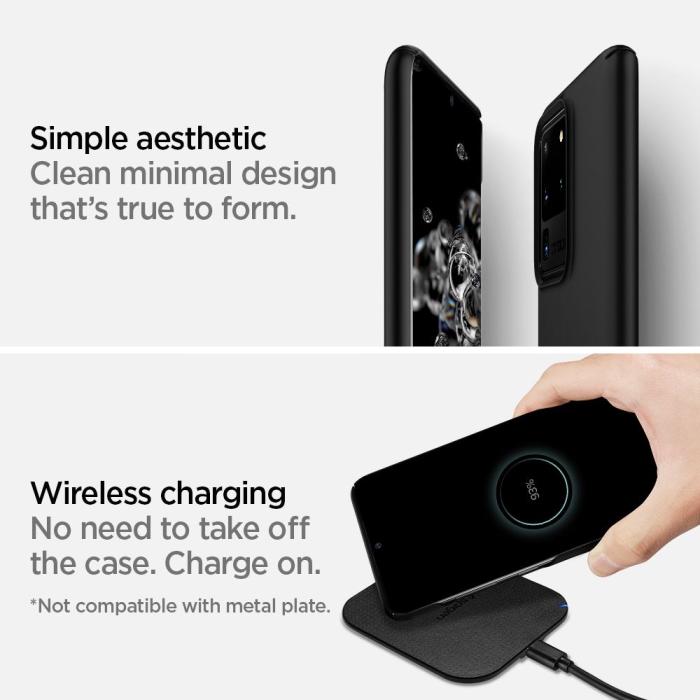 UTGATT1 - SPIGEN Thin Fit Skal till Samsung Galaxy S20 Ultra - Svart