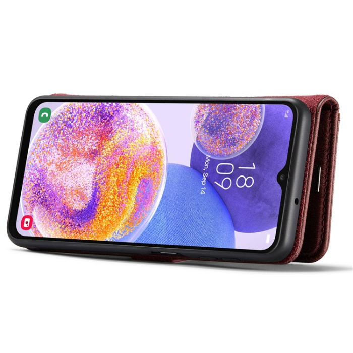 DG.MING - DG.MING Galaxy A23 4G/5G Plånboksfodral Äkta Läder 2in1 - Röd