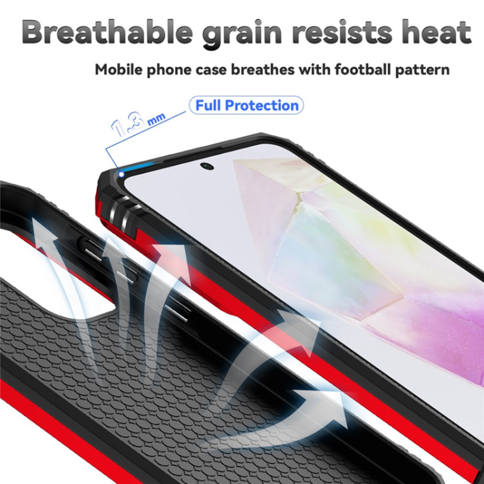 A-One Brand - Galaxy A36/A56 Mobilskal Kickstand PC + TPU - Röd
