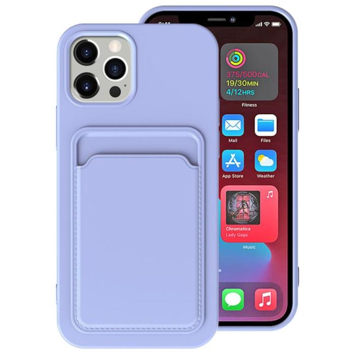 OEM - iPhone 15 Pro Max Mobilskal Korthållare Silikon - Ljuslila