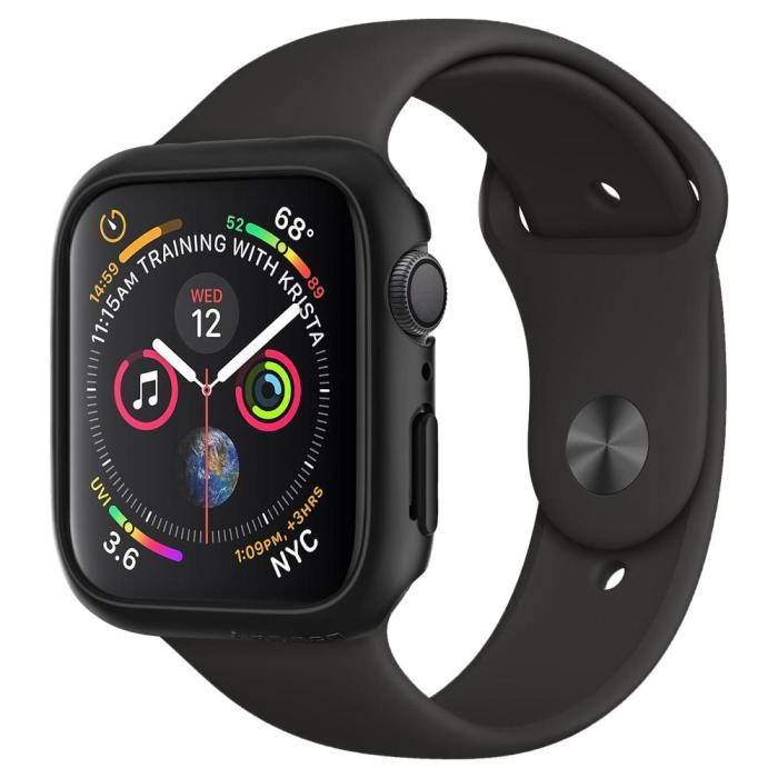 UTGATT - Spigen Thin Fit Apple Watch 4/5/6/SE (44mm) Svart