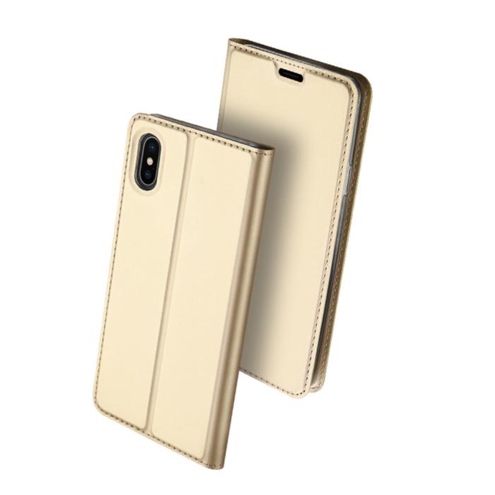 UTGATT1 - SiGN Skin Pro Plånboksfodral till iPhone XS Max - Guld