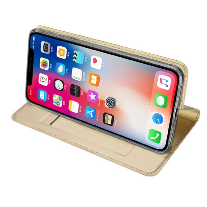 UTGATT1 - SiGN Skin Pro Plånboksfodral till iPhone XS Max - Guld