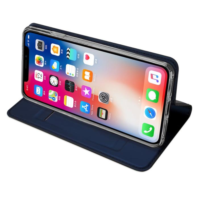 UTGATT4 - SiGN Skin Pro Plånboksfodral till iPhone XS Max - Mörkblå