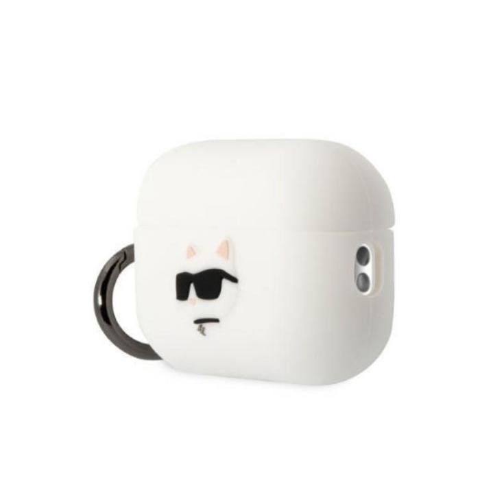 KARL LAGERFELD - Karl Lagerfeld AirPods Pro 2 Skal Silicone Choupette Head 3D - Vit