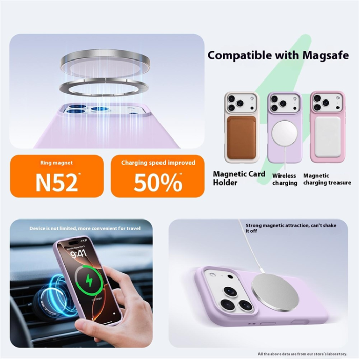 A-One Brand - iPhone 17 Pro Max Mobilskal MagSafe Liquid Silikon+PC - Antikvit