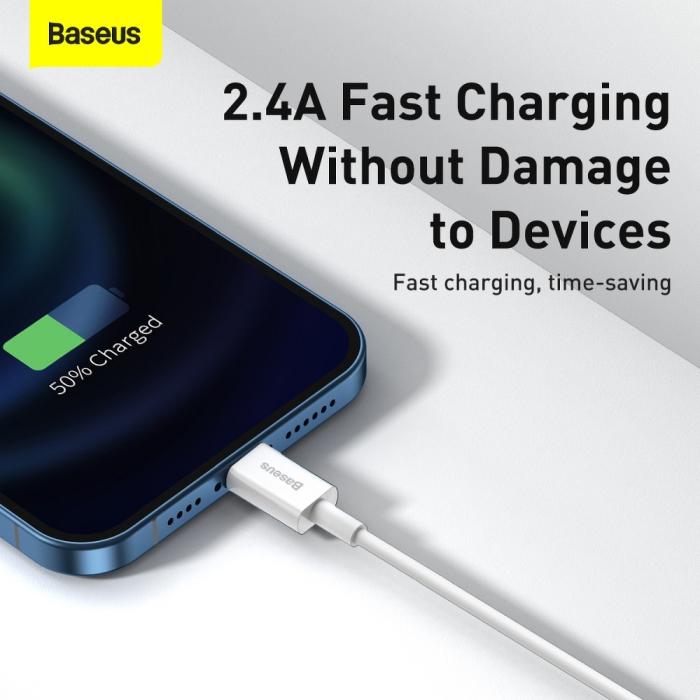 UTGATT1 - BASEUS kabel USB-C to USB-C PD100W Power Delivery 2m Vit