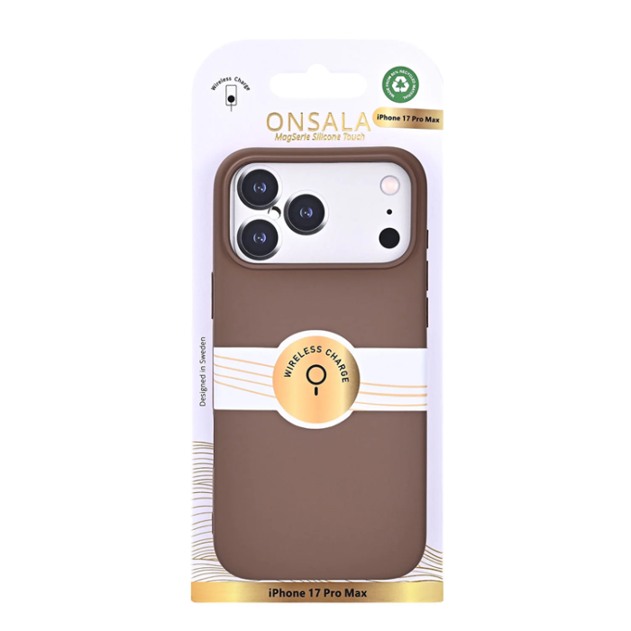 Onsala - ONSALA iPhone 17 Pro Max Mobilskal med Silikonkänsla - Choklad