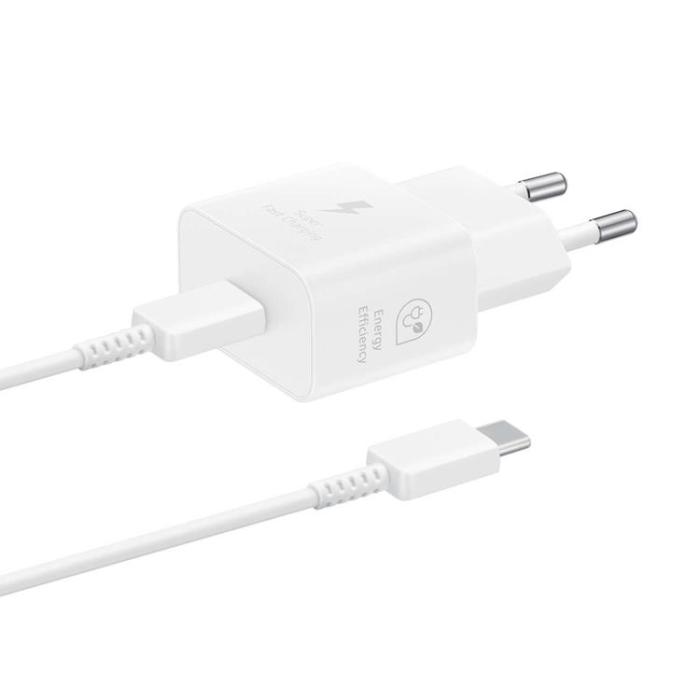 Samsung - Samsung Väggladdare 25W SFC GaN med USB-C Kabel - Vit
