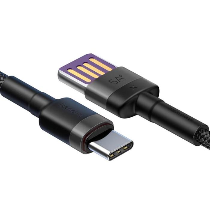 BASEUS - Baseus Cafule USB-C till USB-A kabel 40W 1m - Svart/Grå