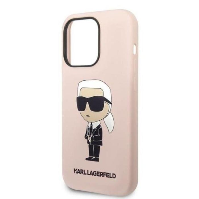 KARL LAGERFELD - Karl Lagerfeld iPhone 14 Pro Max Skal Silicone Ikonik - Rosa