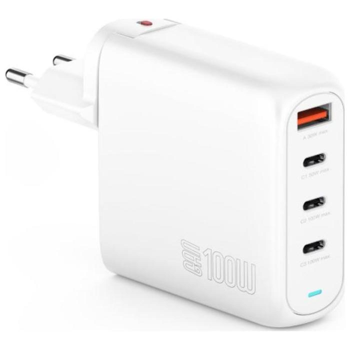 4smarts - 4smarts Snabbladdare 100W 3xUSB-C 1xUSB-A Flex Pro - Vit