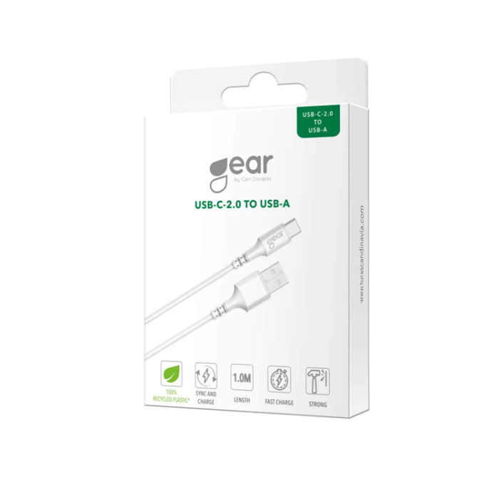 GEAR - GEAR USB-C till USB-A kabel 2.0 1m - Vit