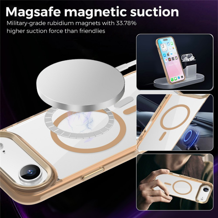 A-One Brand - iPhone Air Mobilskal MagSafe TPU+PC Transparent - Ökenguld