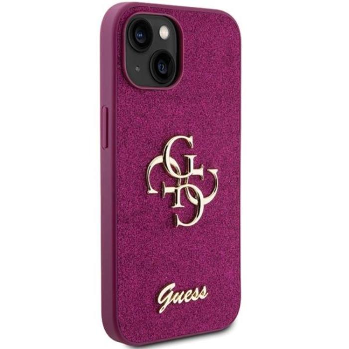 Guess - Guess iPhone 15 Mobilskal Glitter Script Big - Lila