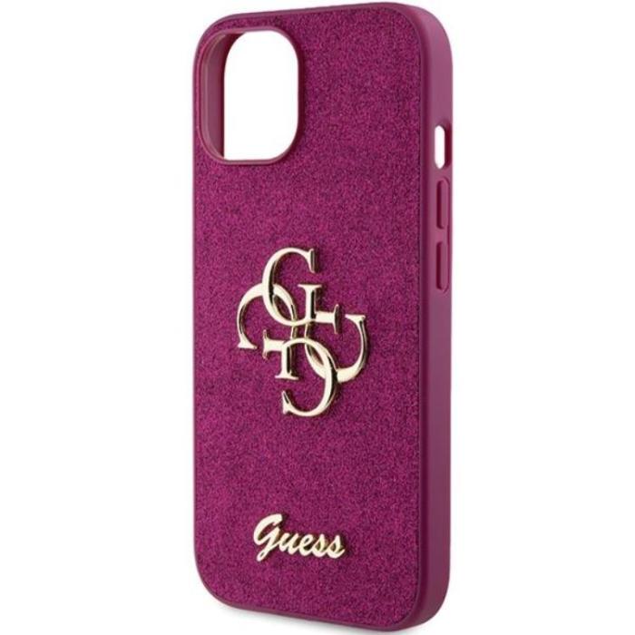 Guess - Guess iPhone 15 Mobilskal Glitter Script Big - Lila