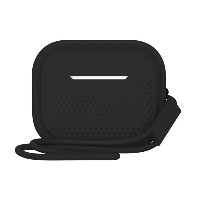 A-One Brand - Airpods Pro 2 Skal Silikon med Rem - Svart
