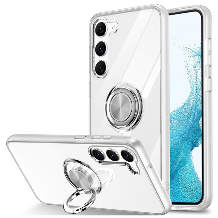 A-One Brand - Galaxy S23 Skal Ringhållare Kickstand Shockproof - Clear