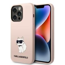 KARL LAGERFELD - Karl Lagerfeld Choupette Rosa Silikonfodral till iPhone 14 Pro