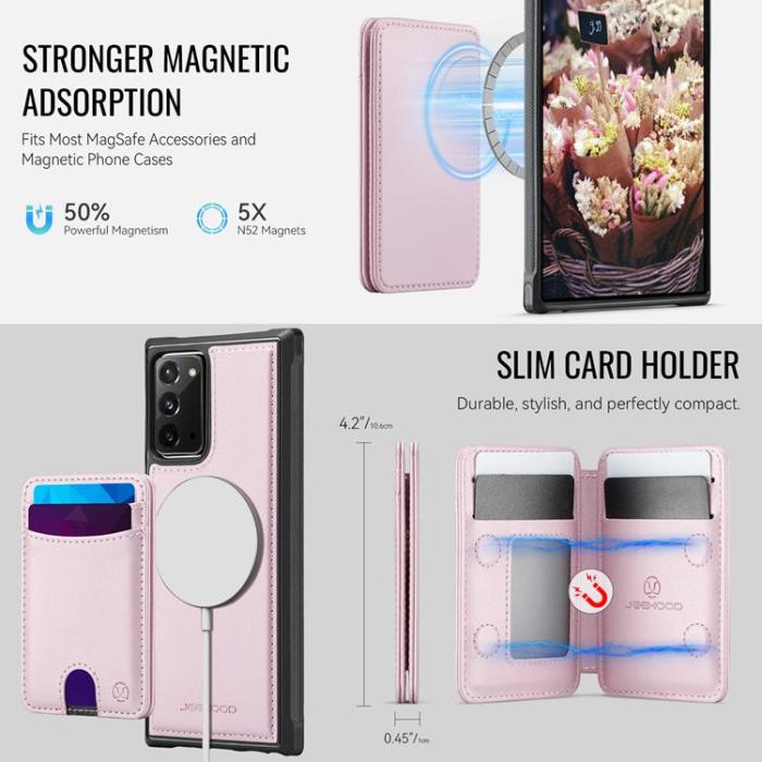 OEM - JEEHOOD Samsung Galaxy Note20 Fodral KonstLäder - Rosa