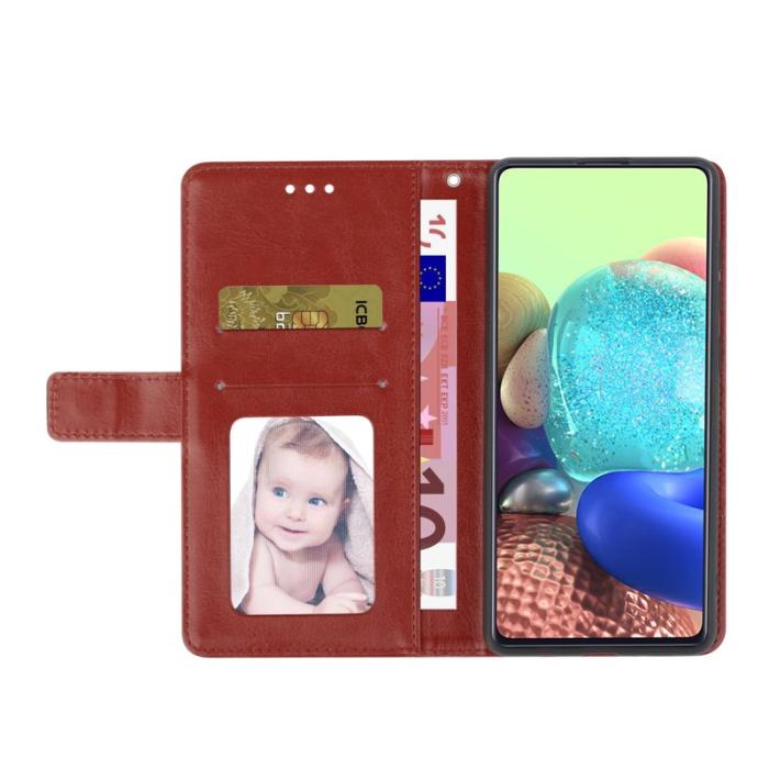 OEM - Mobilskal till Samsung Galaxy S26 Ultra Linjer Prägling Konstläder Brun