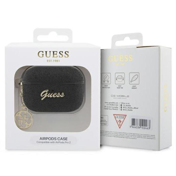 Guess - Guess Airpods Pro 2 Skal Glitter Flake Charm - Svart