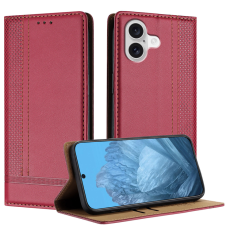 A-One Brand - iPhone 17 Plånboksfodral L Shaped Grid Pattern - Röd