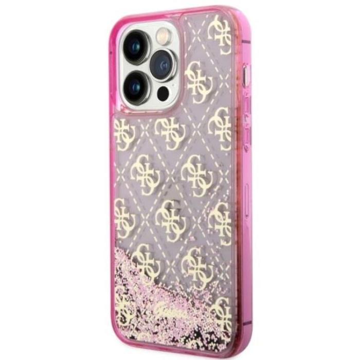 Guess - Guess iPhone 14 Pro Max Mobilskal Liquid Glitter - Rosa