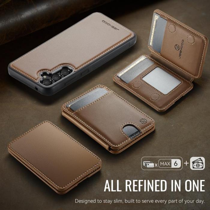 OEM - JEEHOOD Samsung Galaxy A35 5G Mobilskal KonstLäder - Brun