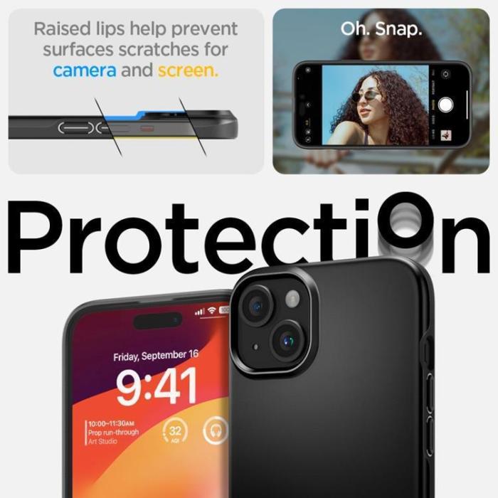 Spigen - Spigen iPhone 15 Plus Mobilskal Thin Fit - Svart