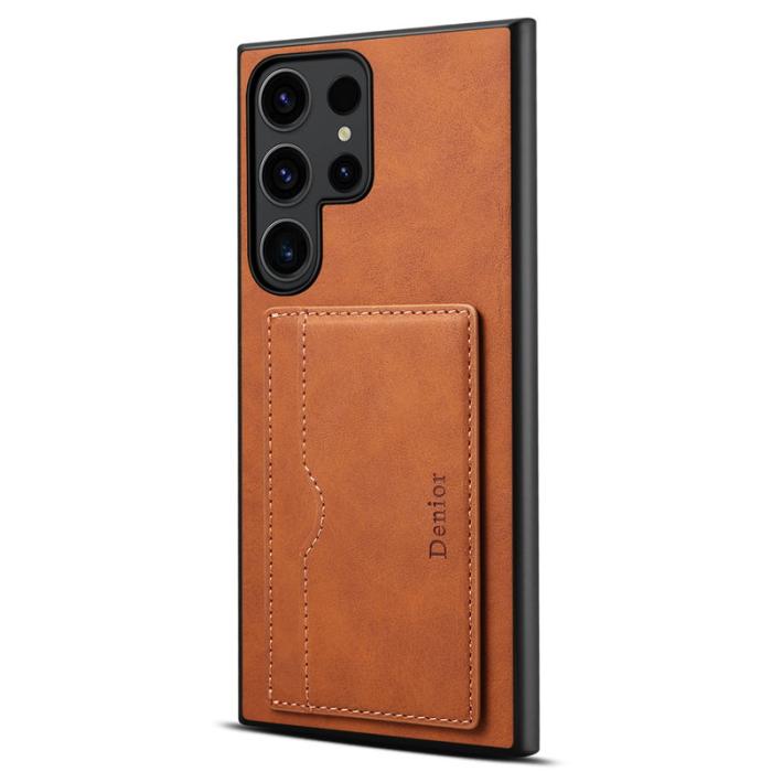 DENIOR - DENIOR Mobilskal till Samsung Galaxy S23 Ultra Äkta Läder Brun